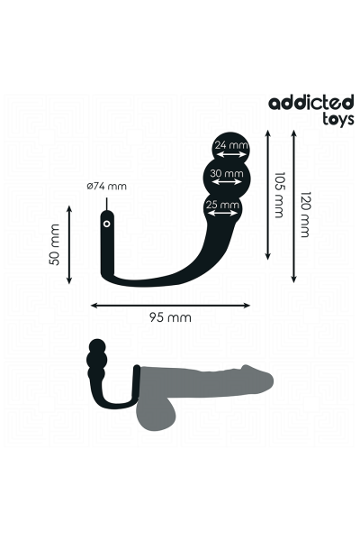 Plug anale con anello in silicone modello 1 Addicted Toys - foto 5 di 6