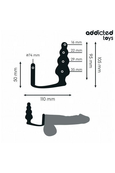 Plug anale con anello silicone modello 5 Addicted Toys - foto 4 di 6