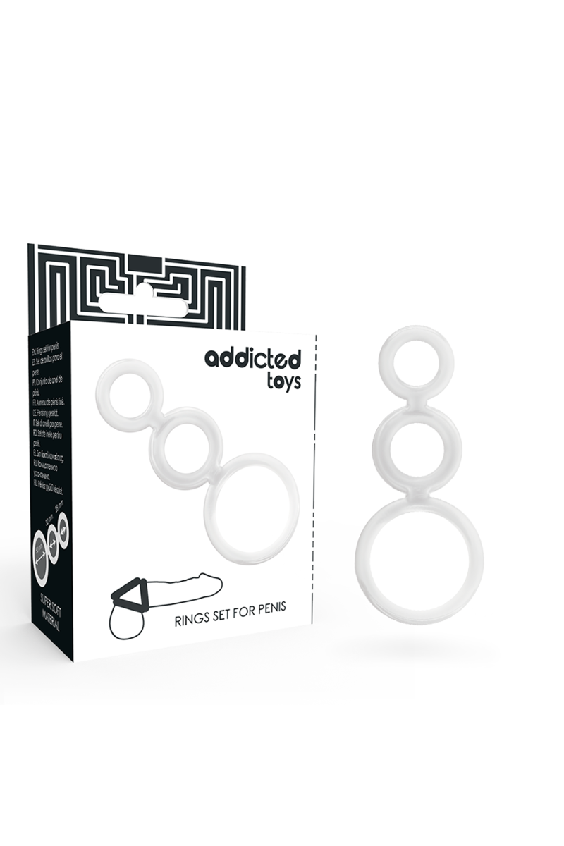 Set di anelli per pene trasparente ADDICTED TOYS - foto 1 di 5