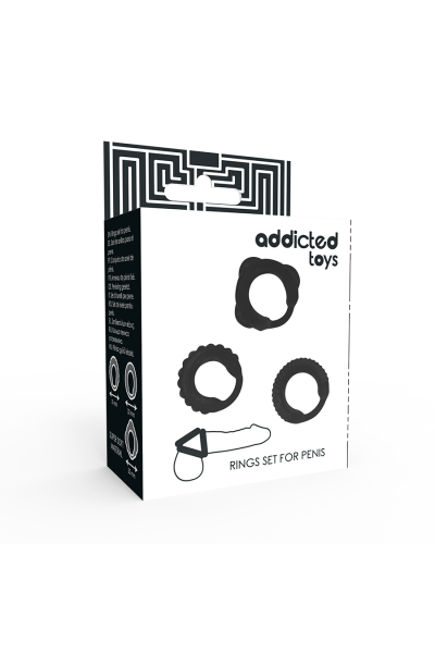 Anello per pene C-Ring Set Nero - foto 4 di 5