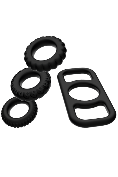 Set di anelli per pene Addicted Toys 4 pezzi - foto 2 di 8
