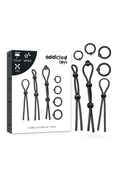 Set di anelli in silicone flessibili ADDICTED TOYS 7 pezzi - foto 1 di 8
