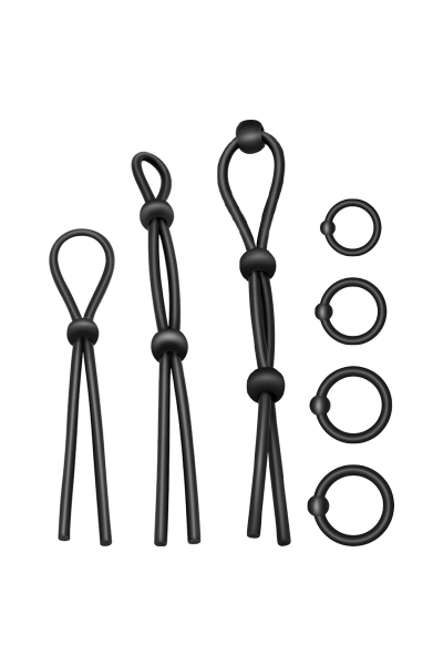 Set di anelli in silicone flessibili ADDICTED TOYS 7 pezzi - foto 2 di 8