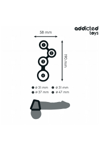 Anello per pene con divisori per testicoli Addicted Toys - foto 4 di 7