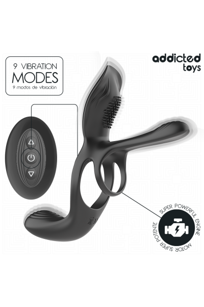 Anello doppio per pene con stimolatore clitorideo Addicted Toys - foto 2 di 7