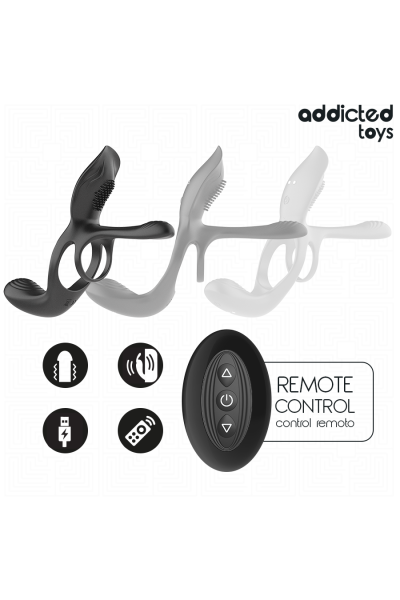 Anello doppio per pene con stimolatore clitorideo Addicted Toys - foto 4 di 7