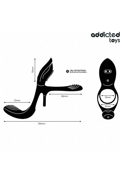 Anello doppio per pene con stimolatore clitorideo Addicted Toys - foto 5 di 7