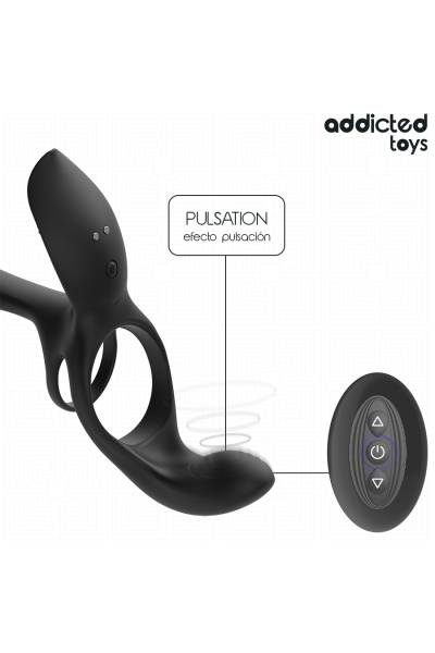 Anello doppio per pene con stimolatore clitorideo Addicted Toys - foto 6 di 7