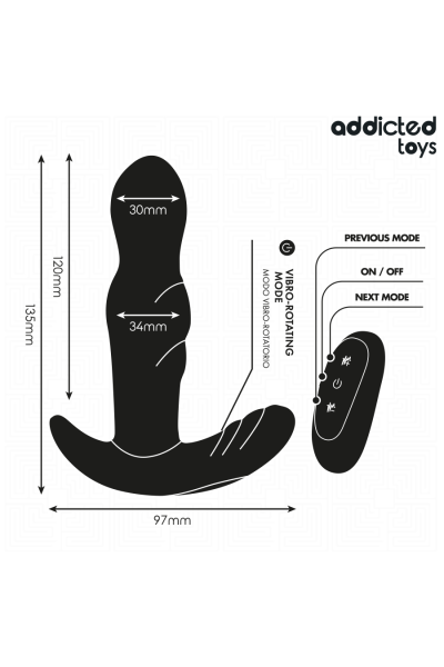 Plug anale vibrante rotante con telecomando Addicted Toys - foto 6 di 7