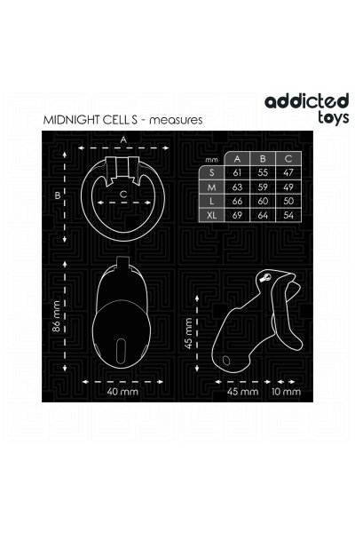 Cage per pene ADDICTED TOYS LOCKED - MINDNIGHT SIZE S - foto 5 di 7