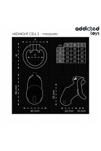 Cage per pene ADDICTED TOYS LOCKED - MINDNIGHT SIZE S - foto 5 di 7