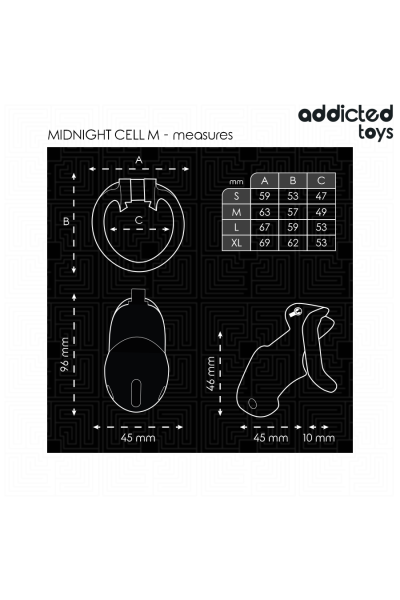 Cage per pene ADDICTED TOYS LOCKED - MINDNIGHT SIZE M - foto 5 di 7
