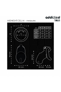 Cage per pene ADDICTED TOYS LOCKED - MINDNIGHT SIZE M - foto 5 di 7