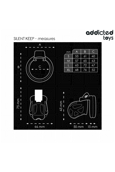 Cage per pene ADDICTED TOYS LOCKED - SILENT KEEP 7.5 CM - foto 5 di 7