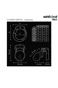 Gabbia per pene ADDICTED TOYS LOCKED - CHASTITY DEPTHS 7.5 CM - foto 5 di 7