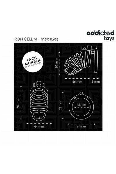 Cella metallica per pene Addicted Toys Locked - Iron Cell taglia M - foto 5 di 7