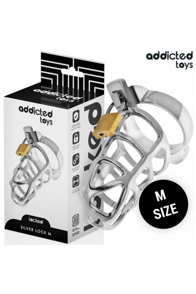 Cage per pene Addicted Toys Silver Lock - Taglia M - foto 1 di 7