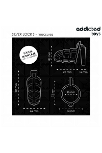 Cage per pene in metallo Silver Lock Addicted Toys - foto 5 di 7