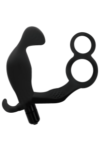 Plug anale con anello per pene e testicoli nero ADDICTED TOYS - foto 3 di 5