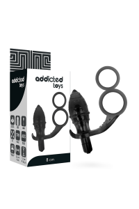 Plug anale con doppio anello nero Addicted Toys - foto 1 di 6