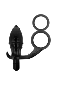 Plug anale con doppio anello nero Addicted Toys - foto 2 di 6