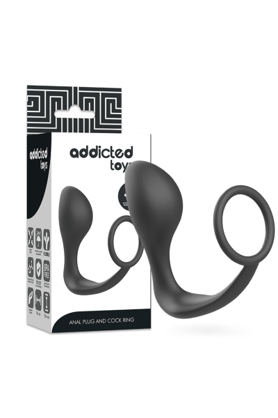 Plug anale con anello in silicone nero ADDICTED TOYS - foto 1 di 7