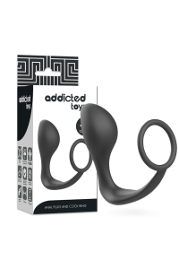 Plug anale con anello in silicone nero ADDICTED TOYS - foto 1 di 7
