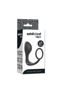 Plug anale con anello in silicone nero ADDICTED TOYS - foto 6 di 7