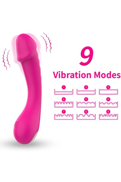 Dildo vibrante G-spot silicone fucsia ARMONY - foto 1 di 6