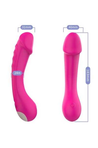 Dildo vibrante G-spot silicone fucsia ARMONY - foto 3 di 6