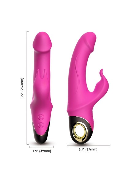 Dildo vibratore rabbit rotante Fucsia ARMONY - foto 1 di 5