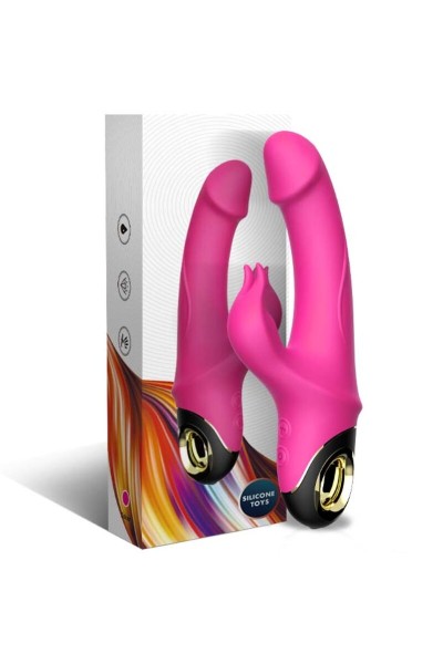 Dildo vibratore rabbit rotante Fucsia ARMONY - foto 5 di 5