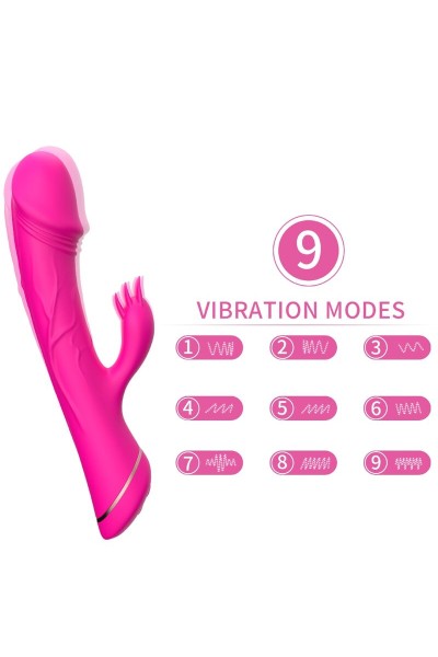 Dildo vibratore rabbit silicone fucsia ARMONY - foto 1 di 6