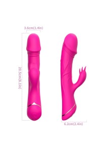 Dildo vibratore rabbit silicone fucsia ARMONY - foto 4 di 6