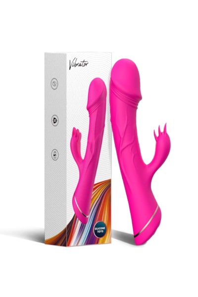 Dildo vibratore rabbit silicone fucsia ARMONY - foto 6 di 6