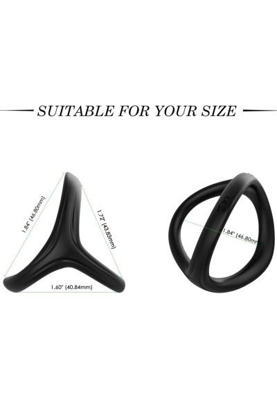 Anello per pene ARMONY TRESOR doppio in silicone nero - foto 2 di 3