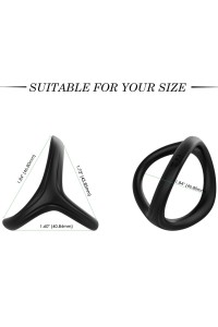 Anello per pene ARMONY TRESOR doppio in silicone nero - foto 2 di 3