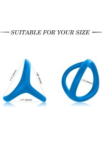 Anello per pene ARMONY TRESOR DOUBLE SILICONE blu - foto 2 di 3