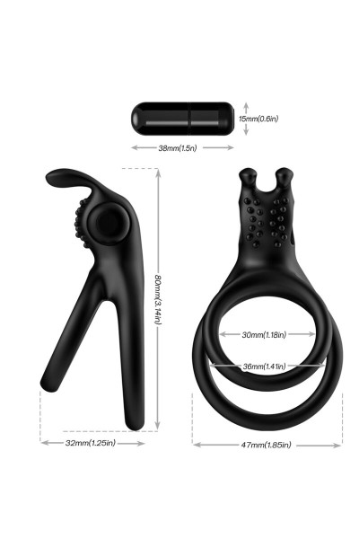 Anello vibrante doppio ARMONY per coppie Rabbit - foto 3 di 4