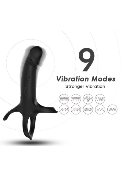 Dildo con anello e vibratore Nero ARMONY - foto 6 di 13
