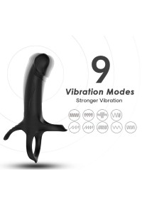 Dildo con anello e vibratore Nero ARMONY - foto 6 di 13