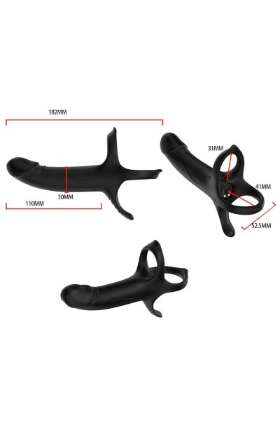 Dildo con anello e vibratore Nero ARMONY - foto 8 di 13