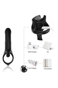 Dildo con anello e vibratore Nero ARMONY - foto 10 di 13