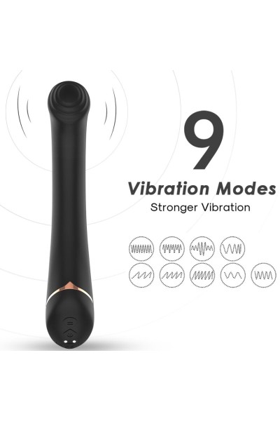 Vibratore ARMONY testa piatta silicone nero - foto 1 di 4