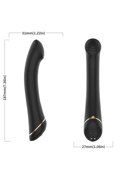Vibratore ARMONY testa piatta silicone nero - foto 3 di 4
