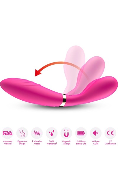 Massaggiatore e vibratore doppia testa Fucsia ARMONY - foto 3 di 5