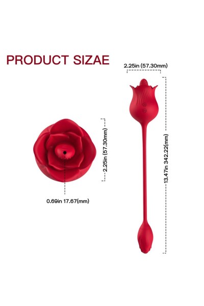 Stimolatore clitorideo ARMONY con coda 10 modalità Rosso - foto 4 di 5