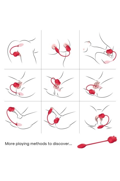 Stimolatore e vibratore ARMONY 2 in 1 con coda rossa - foto 2 di 5