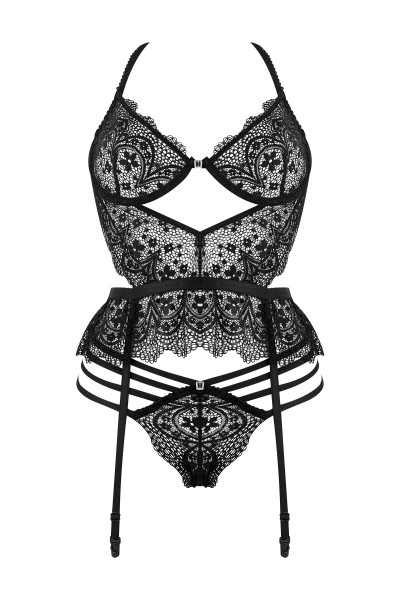 Compleino lace temptation - Noir - S/M - foto principale - foto 7 di 11