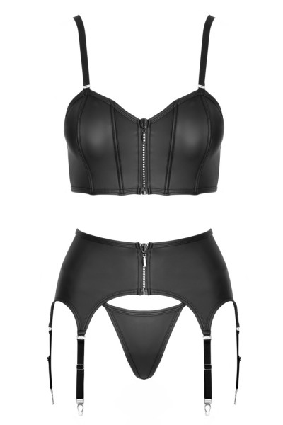 Set di reggiseno, guaina e perizoma cottelli party - schwarz - S - retro del prodotto - foto 5 di 7